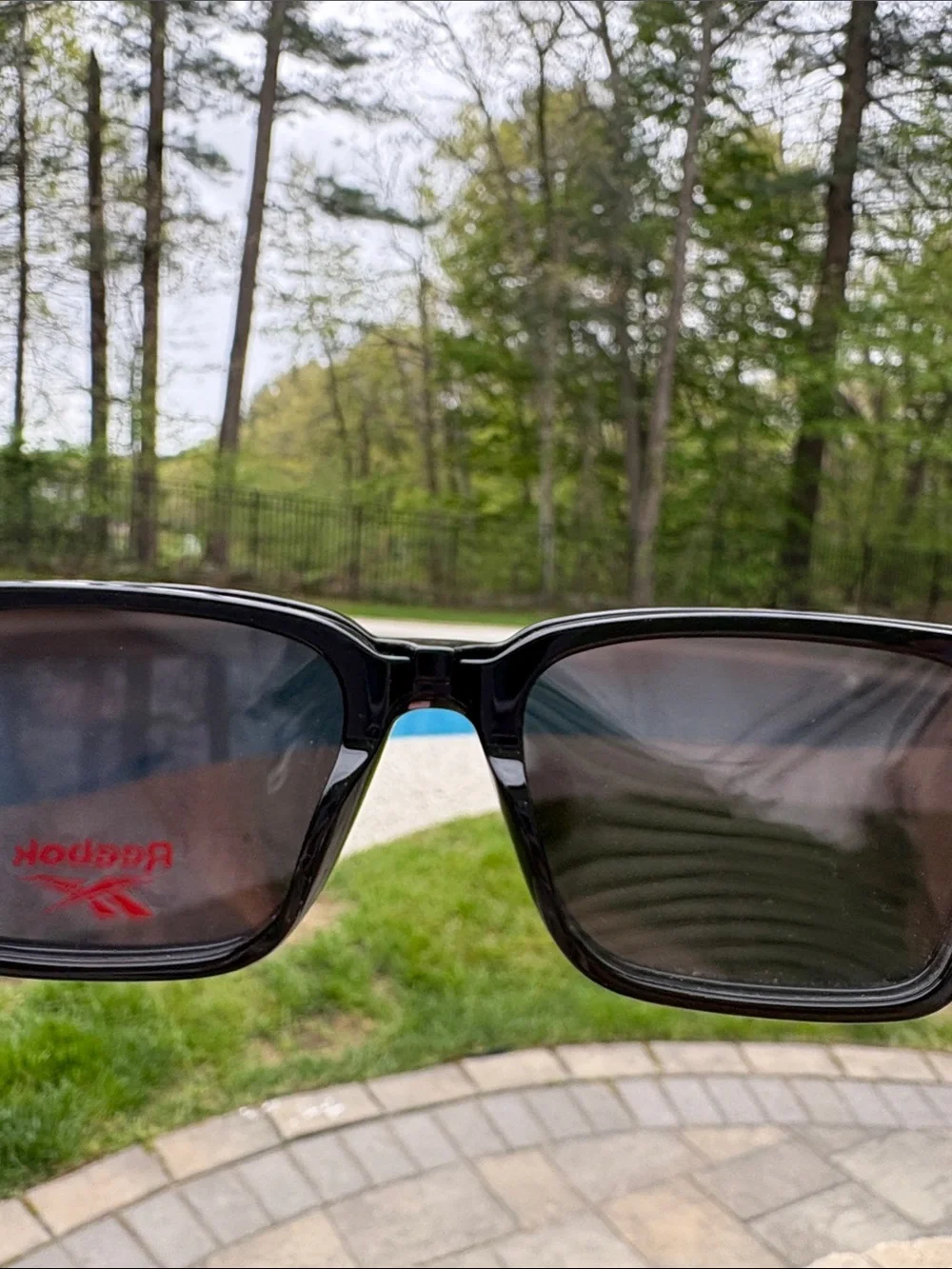 Reebok Black Glasses with Yellow-Orange Clip-On Lens